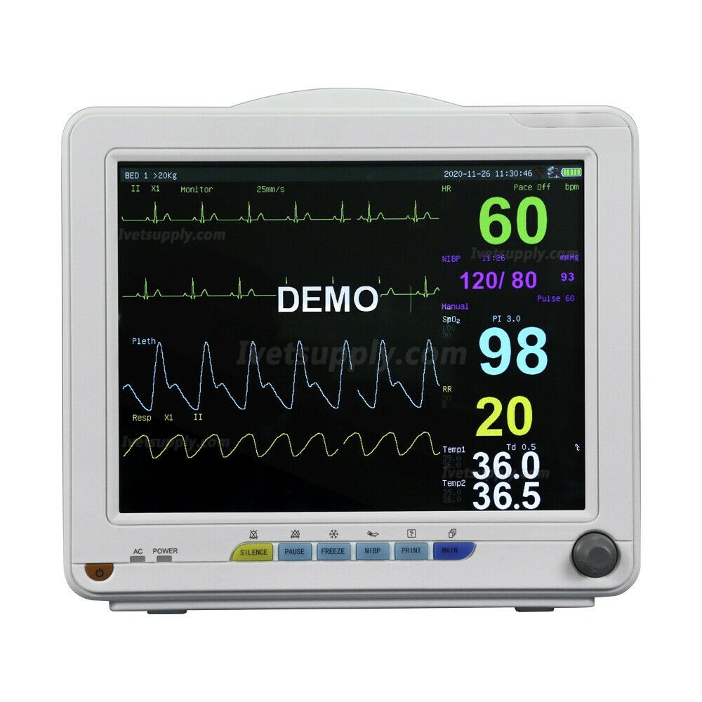 Vet Portable Vital Signs Patient Monitor 6 parameter ECG NIBP SPO2 PR TEMP RESP